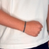 Billede af Gentleman's "Ethan" armbånd stål m. ægte sten (21 cm)
