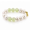 Billede af Belladi "Estelle Green" armbånd forgyldt sølv m. grøn kvarts (18+3 cm)