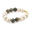 Billede af Belladi "Estelle Grey" armbånd forgyldt sølv m. labradorit (18+3 cm)