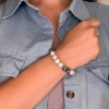 Billede af Belladi "Estelle Grey" armbånd forgyldt sølv m. labradorit (18+3 cm)