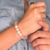 Billede af Belladi "Estelle Rose" armbånd forgyldt sølv m. rosakvarts (18+3 cm)