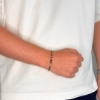 Billede af Gentleman's "Julian" armbånd stål m. ægte sten (18-21 cm)