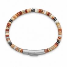 Billede af Gentleman's "Julian" armbånd stål m. ægte sten (19,5 cm)