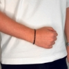 Billede af Gentleman's "Omar" armbånd stål m. ægte sten (18 cm)