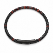 Billede af Gentleman's "Omar" armbånd stål m. ægte sten (21 cm)