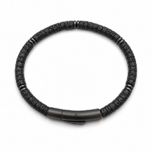Billede af Gentleman's "Lance" armbånd stål m. ægte sten (23 cm)