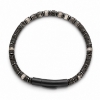 Billede af Gentleman's "Hugo" armbånd stål m. ægte sten (18-21 cm)