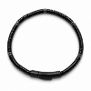 Billede af Gentleman's "Bruce" armbånd stål m. ægte sten (18-21 cm)