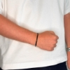 Billede af Gentleman's "Bruce" armbånd stål m. ægte sten (18-21 cm)