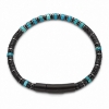 Billede af Gentleman's "Mason" armbånd stål m. ægte sten (21 cm)