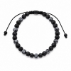 Billede af Gentleman's "Kian" armbånd stål m. ægte sten (21-25 cm)