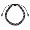 Billede af Gentleman's "Louis" armbånd stål m. ægte sten (21-25 cm)