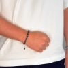Billede af Gentleman's "Marinus" armbånd stål m. ægte sten (21-25 cm)