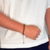 Billede af Gentleman's "Thomas" armbånd stål m. ægte sten (21-25 cm)