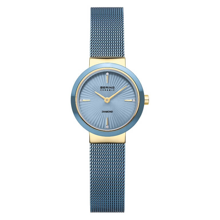 Billede af Bering Ceramic Diamond dameur stål gulddoublé 25mm 5bar