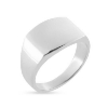 Billede af Ring massiv lukket bund, rek. plade 14 kt. hvg.