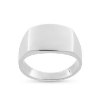 Billede af Ring massiv lukket bund, rek. plade 14 kt. hvg.