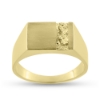 Billede af Herrering m. lukket bund m. plade 9*13mm m. råsølv 925s forgyldt