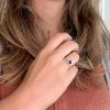 Billede af Ring  m. cab. sl. lapis 5 m/m. 925s.