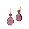 Billede af Julie Sandlau Prime Drop Rhodolite øreringe forgyldt sølv m. krystal