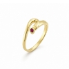 Billede af Ring 8 kt. m. ægte fac. rubin 2mm