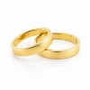 Billede af Vielses & Forlovelses ringe, firkantet profil 925 s. forgyldt (forgyldning vil blive slidt af ved brug !)
