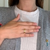 Billede af Vielses & Forlovelses ringe, firkantet profil 925 s. forgyldt (forgyldning vil blive slidt af ved brug !)