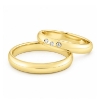 Billede af Vielses & Forlovelses ringe, d-ring 3* 0,01 w/vs. 14 kt. (br. 3,5 mm. tk. 1,5 mm.)
