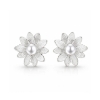 Billede af Ørestikker "Pearly Flowers" 14 karat hvidguld