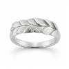 Billede af Ring med blade i 14 kt. hvidguld