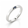 Billede af Alliancering m. 1*safir (ca. 0,04-0,05 ct.) 14 kt. hvidguld