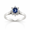Billede af Sapphire Devotion ring i 14 kt. hvg. m. safir og brillanter