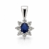 Billede af Sapphire Devotion vedhæng i 14 kt. hvg. m. safir og brillanter