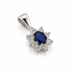 Billede af Sapphire Devotion vedhæng i 14 kt. hvg. m. safir og brillanter