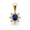 Billede af Sapphire Devotion vedhæng i 14 kt. m. safir og brillanter