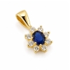Billede af Sapphire Devotion vedhæng i 14 kt. m. safir og brillanter