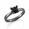 Billede af Lux Ring med sort brill. 1,00 ct. i sort rhodineret sølv