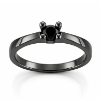Billede af Lux ring med sort brill. 0,20 ct. Sort rhodineret sølv