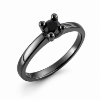 Billede af Lux Ring med sort brill. 0,25 ct. i sort rhodineret sølv