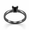 Billede af Lux Ring med sort brill. 0,25 ct. i sort rhodineret sølv