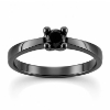 Billede af Lux Ring med sort brill. 0,30 ct. i sort rhodineret sølv