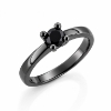 Billede af Lux Ring med sort brill. 0,50 ct. i sort rhodineret sølv