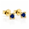 Billede af Lux øreringe m. safir, 4 grab. fatning, 2* 3,5 mm (ca. a 0,15 ct.) 14 kt. 