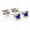 Billede af Lux øreringe m. safir, 4 grab. fatning, 2* 4,0 mm (ca. a 0,20 ct.) 14 kt. hvg.