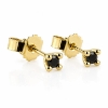 Billede af Lux øreringe m. sorte brill., 2* 0,05 ct., 4 grab. fatning, 14 kt.