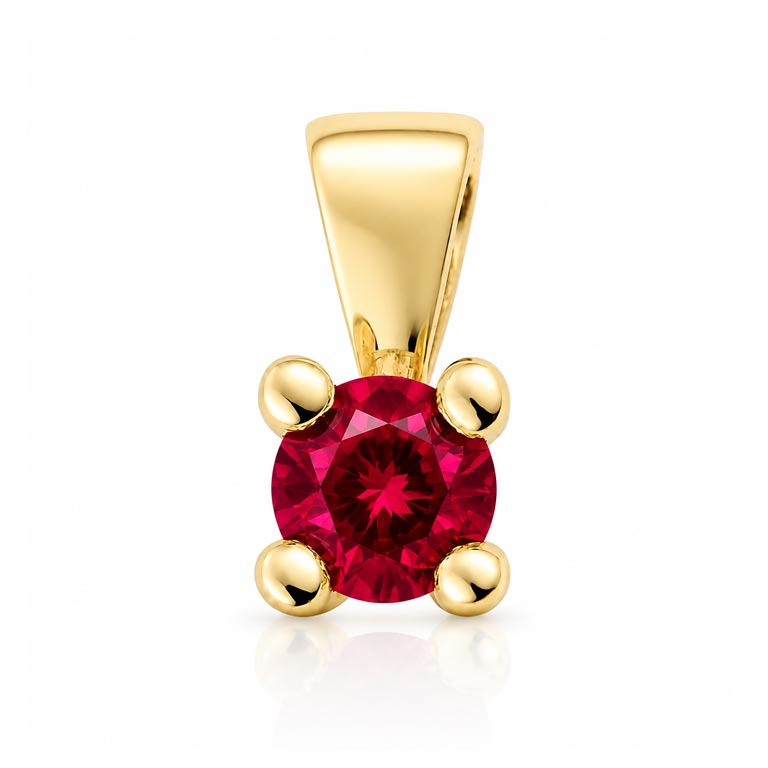 Billede af Lux vedhæng m. rubin 5,0 mm. ca. 0,68 ct. 14 kt.  
