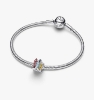 Billede af Pandora Farverige Huse charm sølv m. emalje + cz