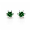 Billede af "Dreamy Emerald" øreringe m. smaragd 2*3,0 mm. i 14 kt. hvg.