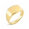 Billede af Ring massiv lukket bund, rek. plade 8 kt.
