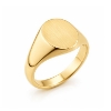 Billede af Herrering massiv m. oval plade 14*12 mm14 kt